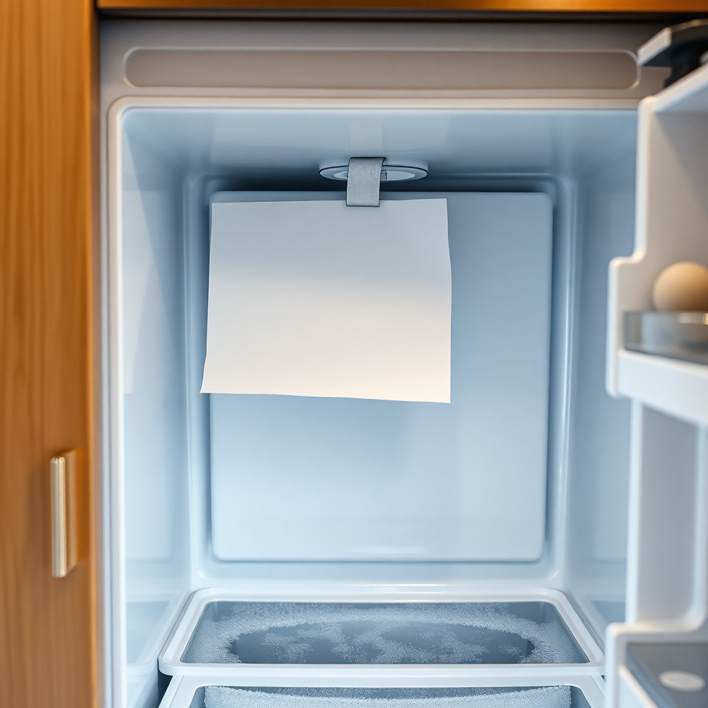 photorealistic macro shot of the Norcold N8X refrigerator door seal being tested with a pi