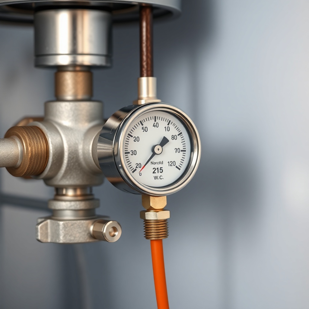Ultra-detailed photorealistic close-up of a Norcold N8X Series refrigerator’s gas burner a