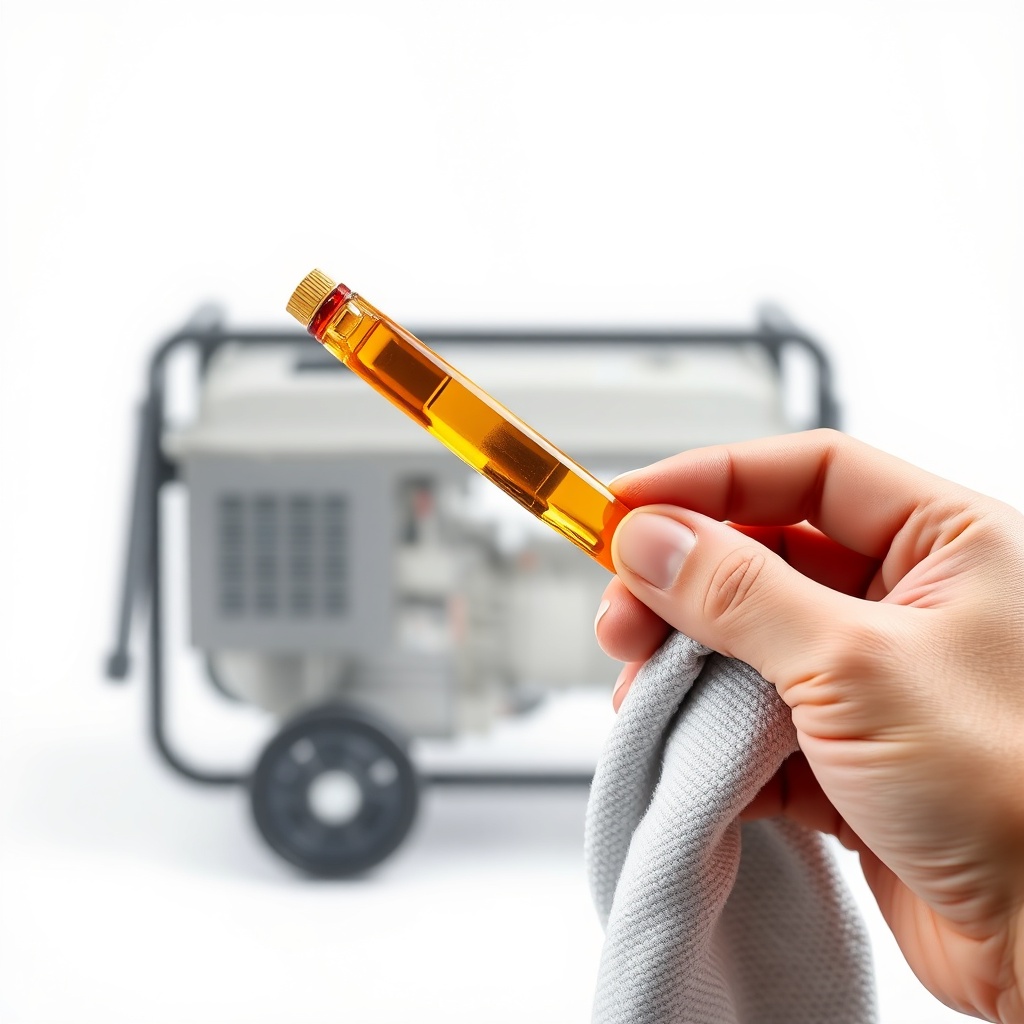 photo of a dipstick with clean amber oil